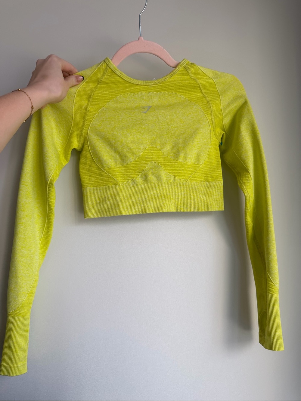 Gymshark Neon Yellow/green Seamless Long-Sleeve Crop Top